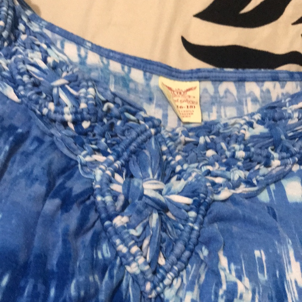 Faded glory blue tie-dye tank summer dress - Picture 6 of 7